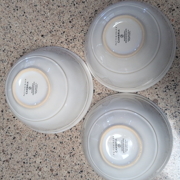 POTTERY BARN/"CAMBRIA" Cereal/Soup Bowls/SET of 3 - Picture 5 of 9